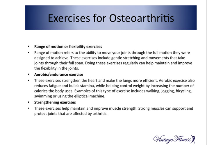 Exercises for people who suffers from Osteoarthritis