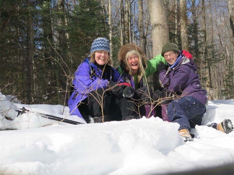 Dee and friends having fun outdoors during the winter time