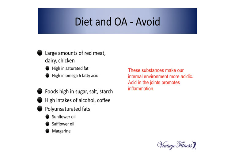 Diet to avoid for people sith Osteoarthritis