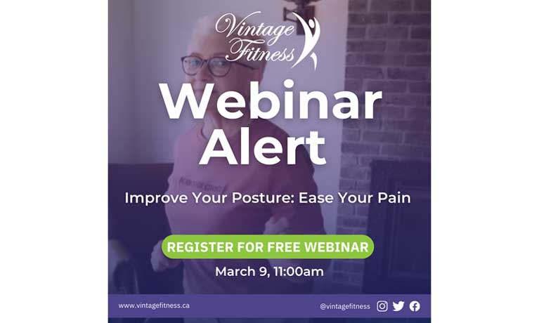 Improve your posture and ease your pain webinar. March 9, 2022