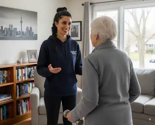 Leila, Vintage Fitness personal trainer, smiling and ready to work with seniors in East York and Downtown Toronto