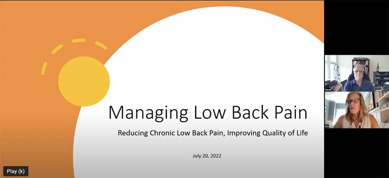 Vintage Fitness Trainer Dave recently gave an hour long webinar about back pain