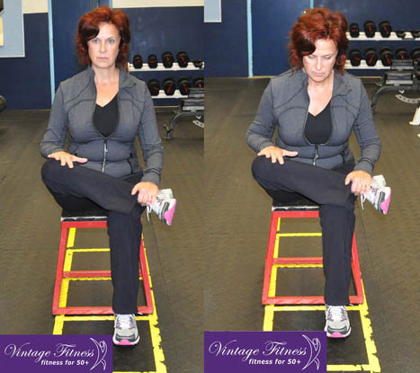 Seated outer hip stretch