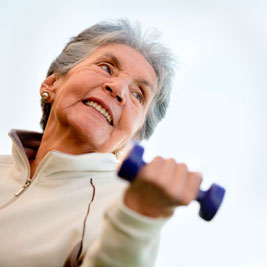 Senior woman working out