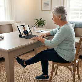 Virtual fall prevention training for seniors online from home