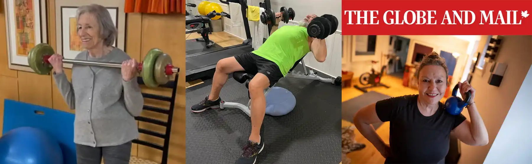 Beverly, 70, lifting weights confidently at home after transforming her balance and strength.